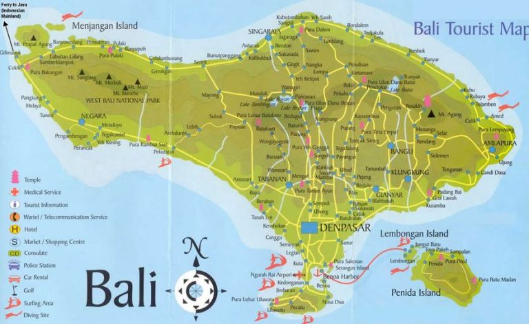 peta pulau bali